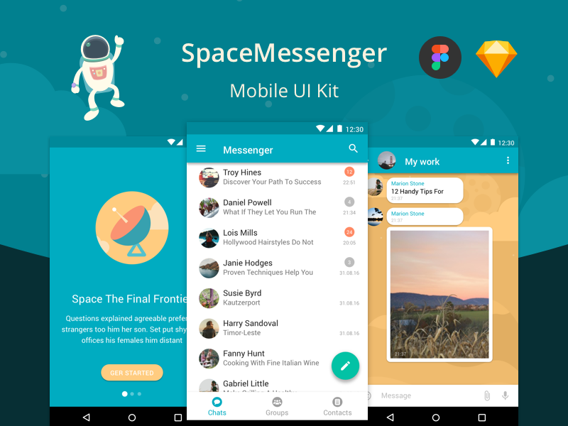 SpaceMessenger Mobile UI Kit