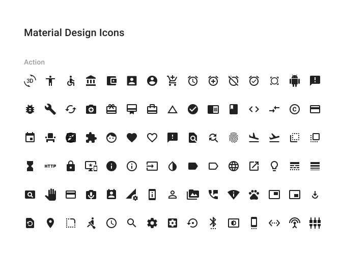 200+ material icons set for Figma