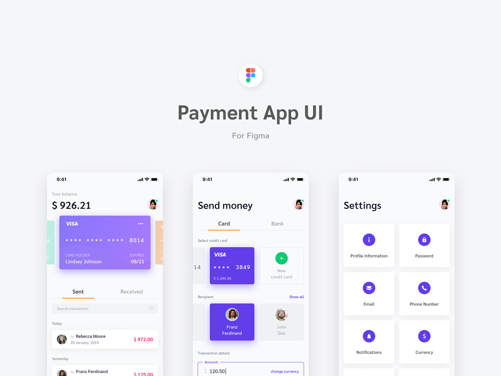 Payment App iOS UI for Figma