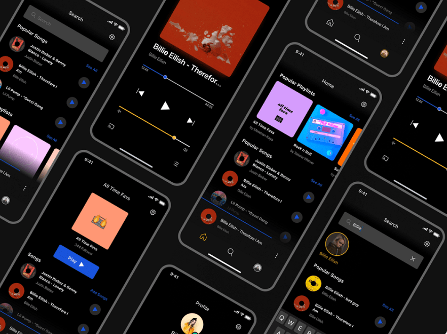 Figma Dark Mode Music App