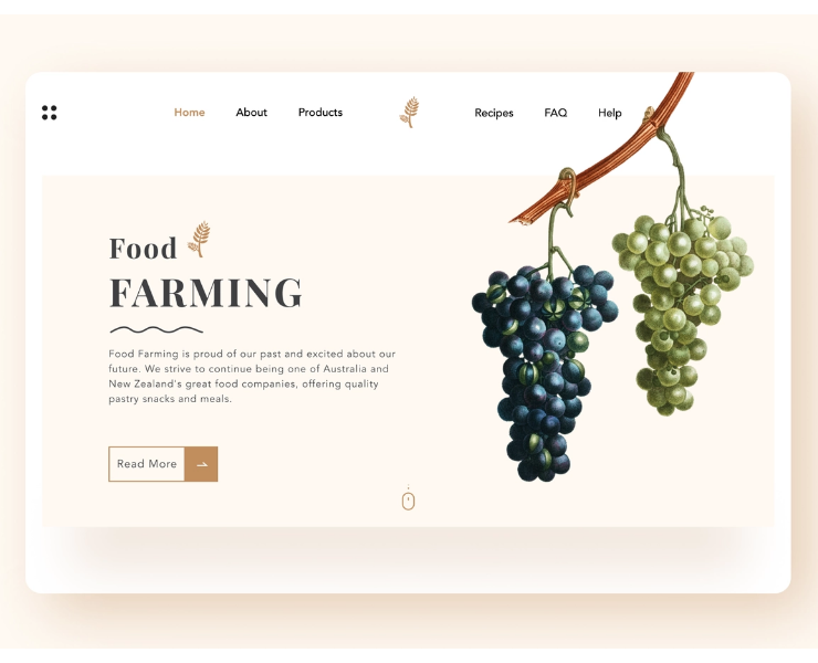 Figma Food Farming Design Page